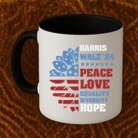 Kamala Harris Tim Walz 2024 Peace Lgbt Harris Walz Waltz Coffee Mug thumb 2