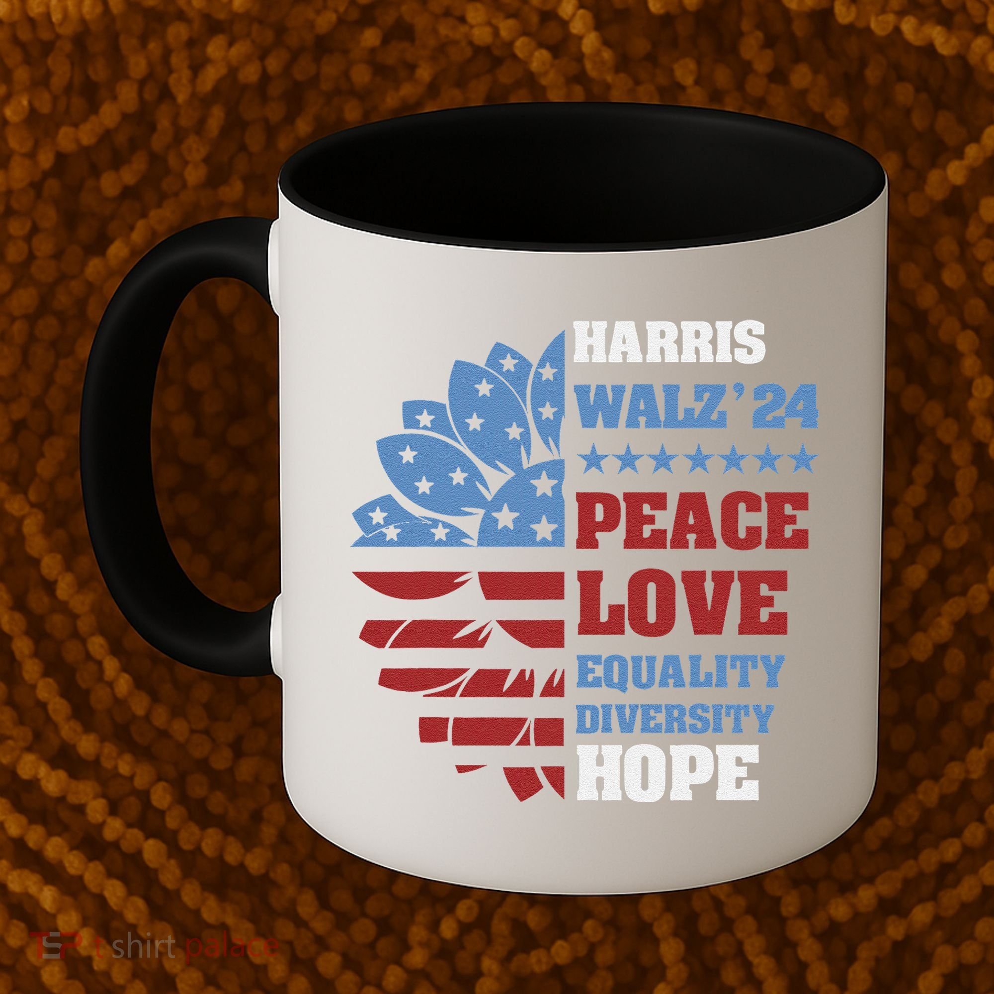 Kamala Harris Tim Walz 2024 Peace Lgbt Harris Walz Waltz Coffee Mug
