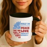 Kamala Harris Tim Walz 2024 Peace Lgbt Harris Walz Waltz Coffee Mug thumb 3