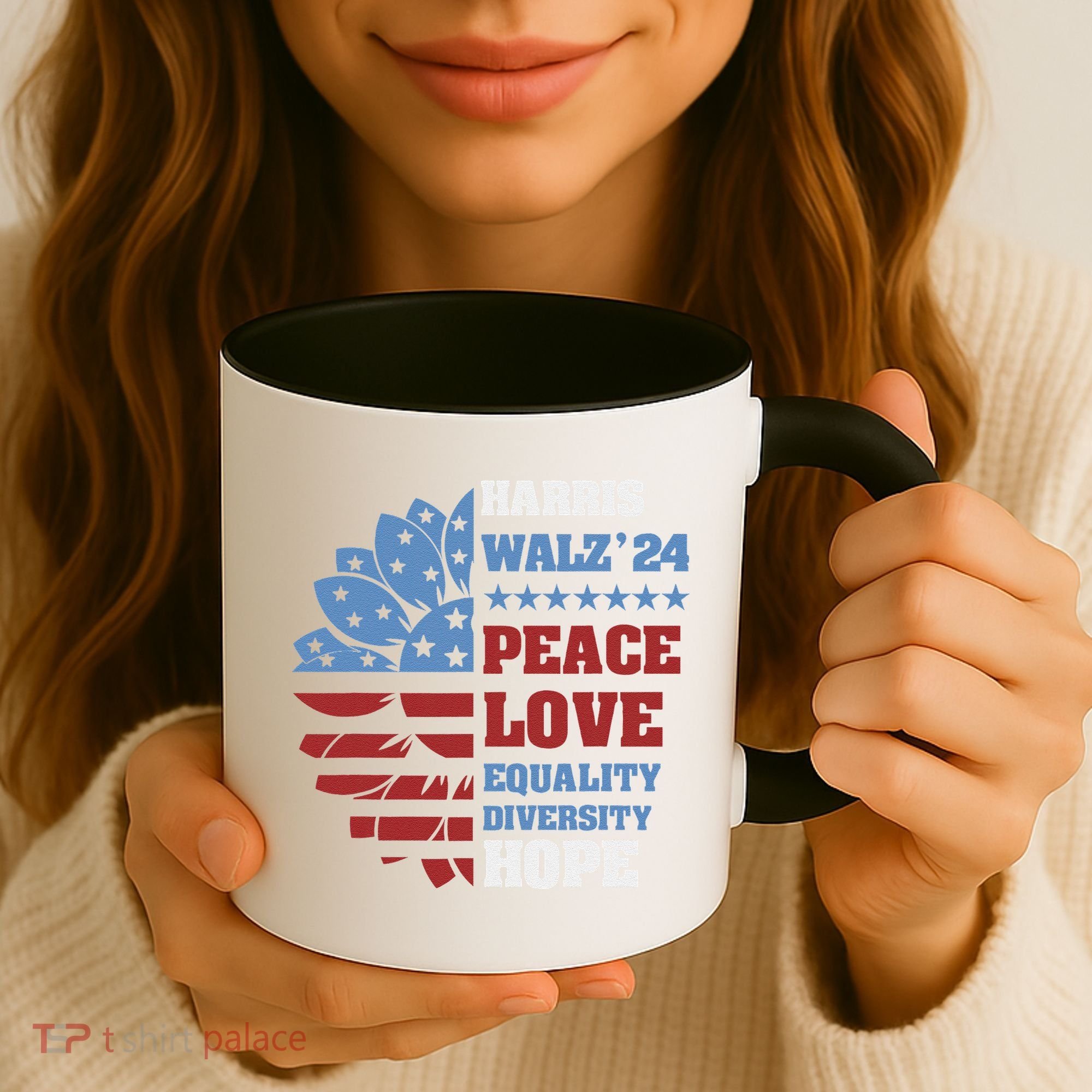 Kamala Harris Tim Walz 2024 Peace Lgbt Harris Walz Waltz Coffee Mug