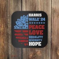Kamala Harris Tim Walz 2024 Peace Lgbt Harris Walz Waltz Coaster thumb 0