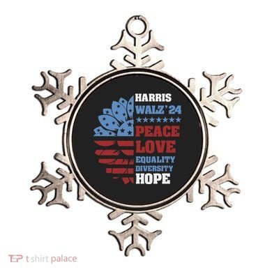 Kamala Harris Tim Walz 2024 Peace Lgbt Harris Walz Waltz Ornament