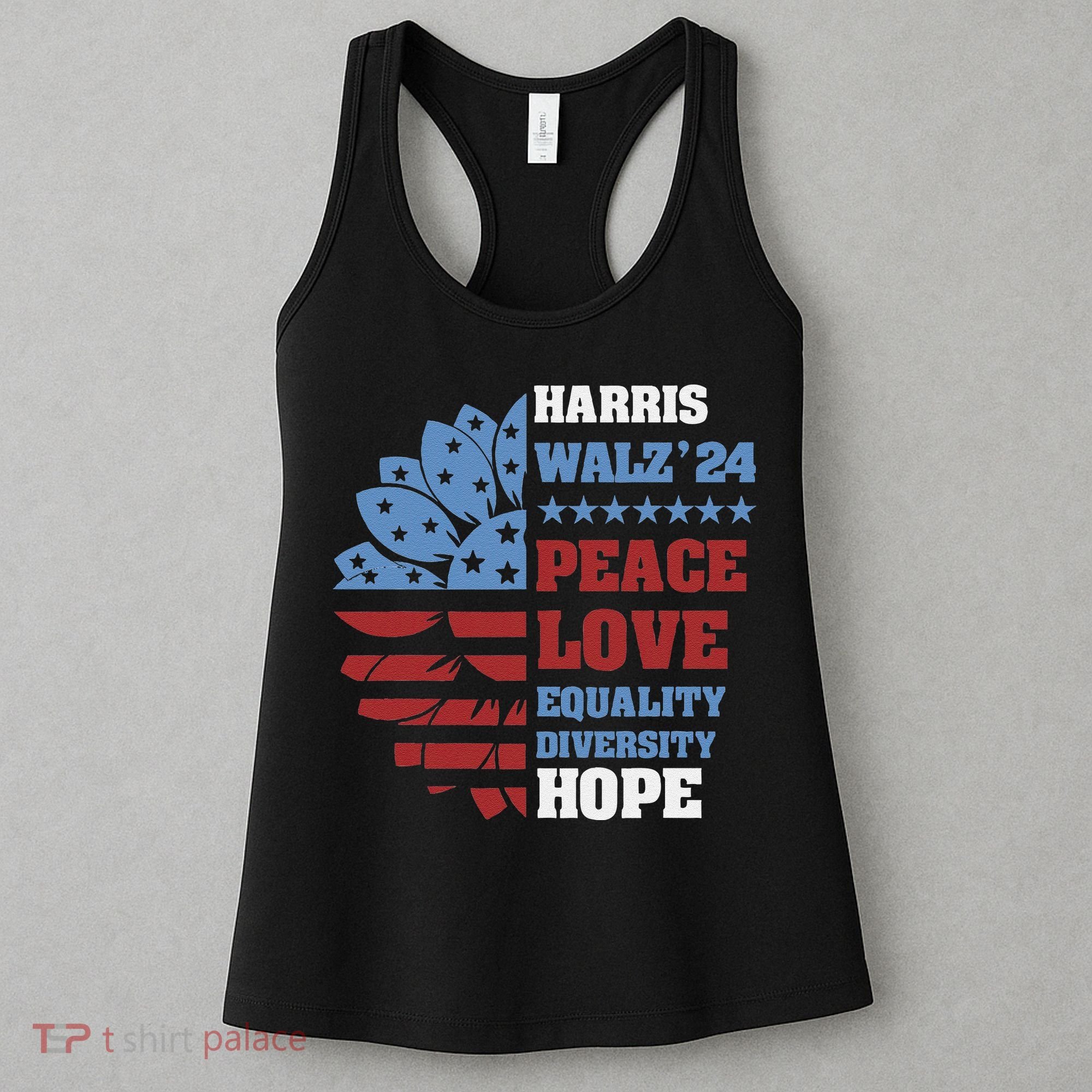 Kamala Harris Tim Walz 2024 Peace Lgbt Harris Walz Waltz Women's Tank Top