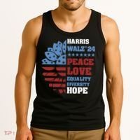 Kamala Harris Tim Walz 2024 Peace Lgbt Harris Walz Waltz Tank Top thumb 3