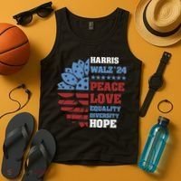 Kamala Harris Tim Walz 2024 Peace Lgbt Harris Walz Waltz Tank Top thumb 4