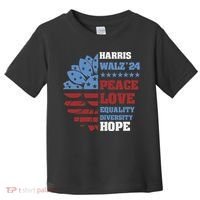 Kamala Harris Tim Walz 2024 Peace Lgbt Harris Walz Waltz Toddler T-Shirt thumb 0