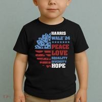 Kamala Harris Tim Walz 2024 Peace Lgbt Harris Walz Waltz Toddler T-Shirt thumb 2