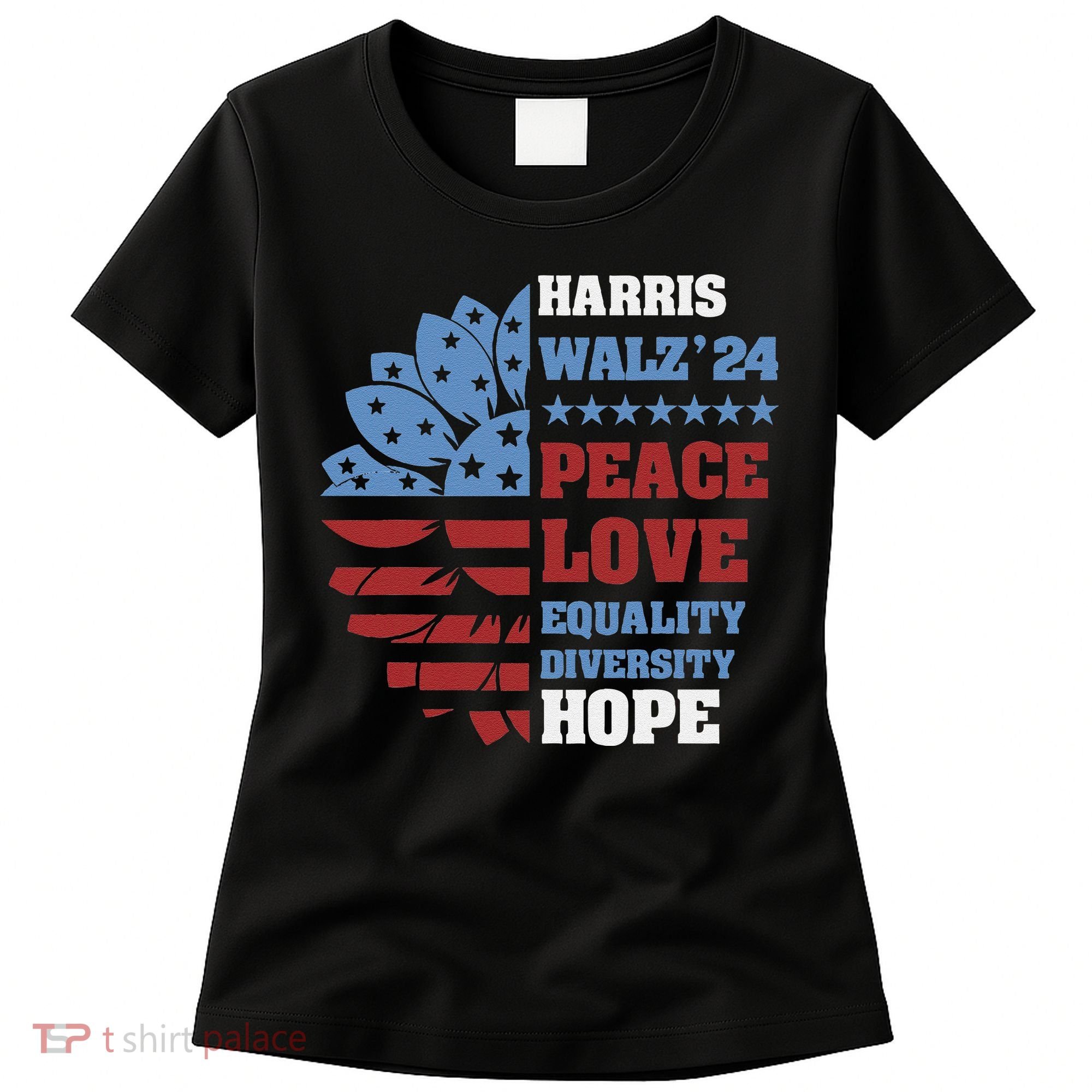 Kamala Harris Tim Walz 2024 Peace Lgbt Harris Walz Waltz Women's T-Shirt