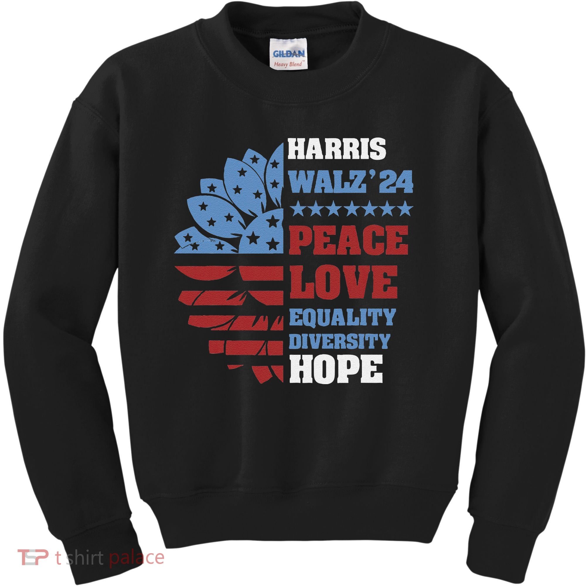 Kamala Harris Tim Walz 2024 Peace Lgbt Harris Walz Waltz Kids Sweatshirt