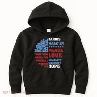 Kamala Harris Tim Walz 2024 Peace Lgbt Harris Walz Waltz Kids Hoodie thumb 0