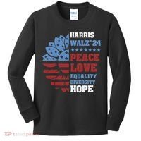 Kamala Harris Tim Walz 2024 Peace Lgbt Harris Walz Waltz Kids Long Sleeve Shirt thumb 0