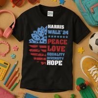 Kamala Harris Tim Walz 2024 Peace Lgbt Harris Walz Waltz Kids T-Shirt thumb 3