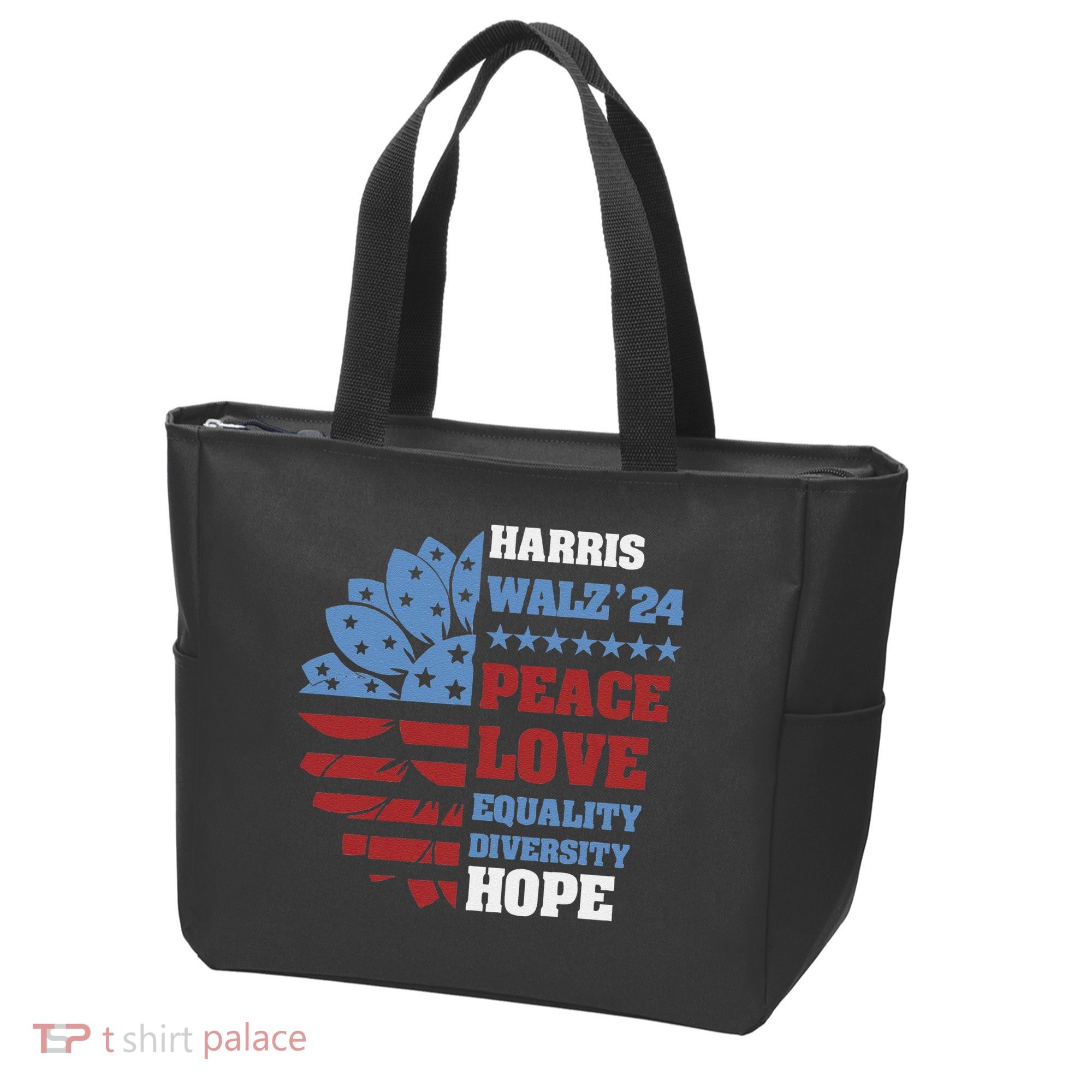 Kamala Harris Tim Walz 2024 Peace Lgbt Harris Walz Waltz Tote Bag