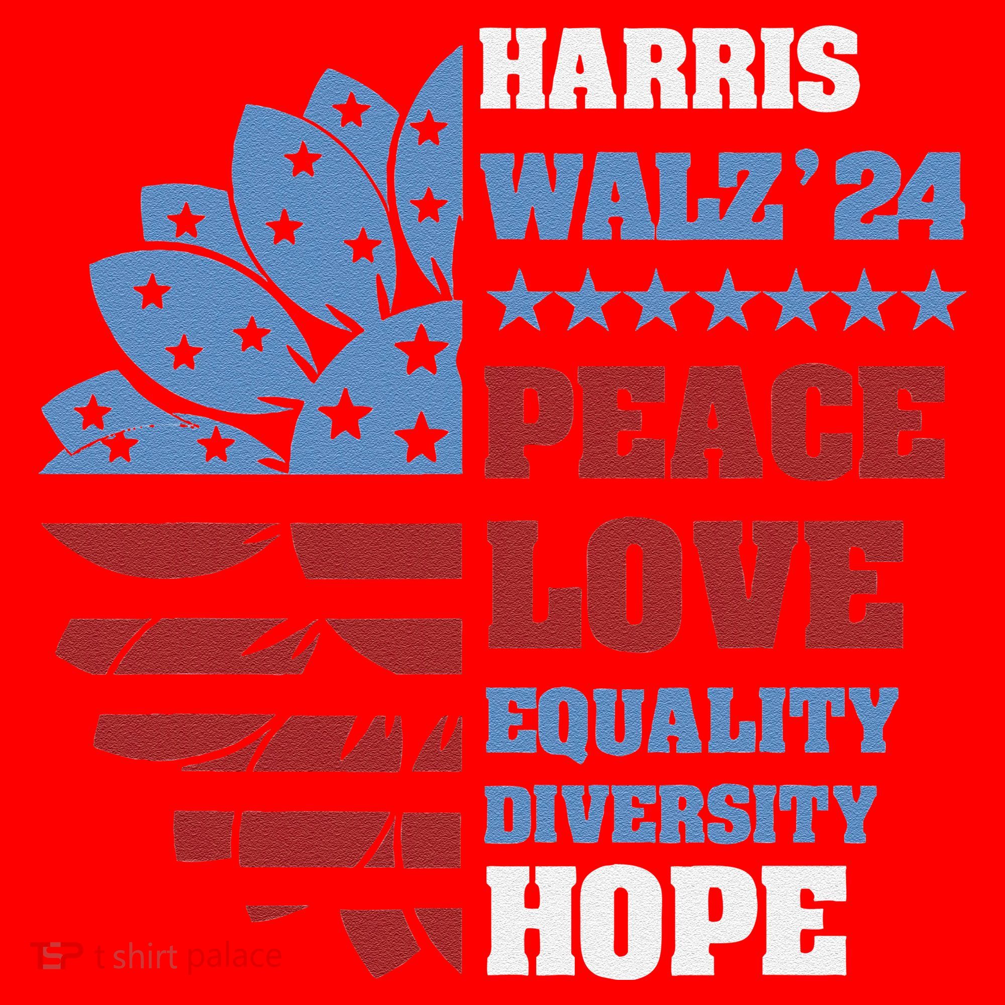 Kamala Harris Tim Walz 2024 Peace Lgbt Harris Walz Waltz Santa Hat
