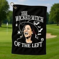 Kamala Harris The Wicked Witch Of The Left Halloween Golf Towel thumb 1