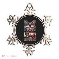 Kamala Harris Tim Walz 2024 Mind Your Own Damn Business Patriotic Cat Ornament thumb 0