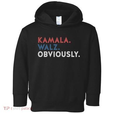 Kamala Harris Tim Walz Obviously 2024 Election Toddler Hoodie