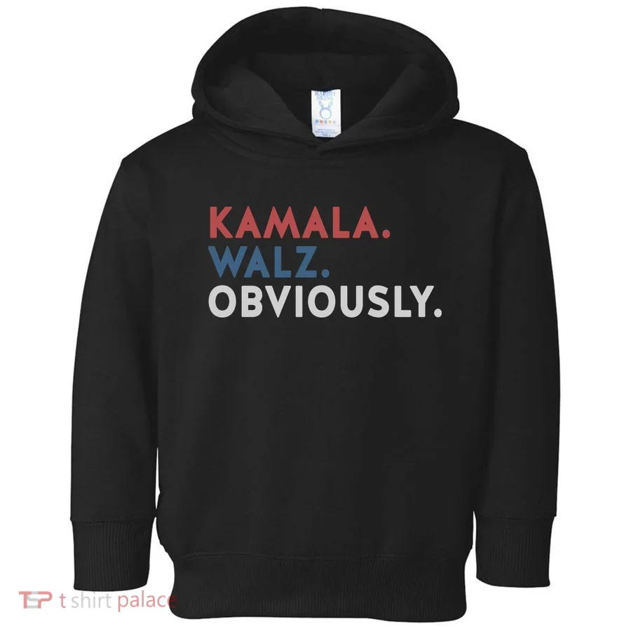 Kamala Harris Tim Walz Obviously 2024 Election Toddler Hoodie