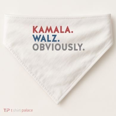 Kamala Harris Tim Walz Obviously 2024 Election USA-Made Doggie Bandana