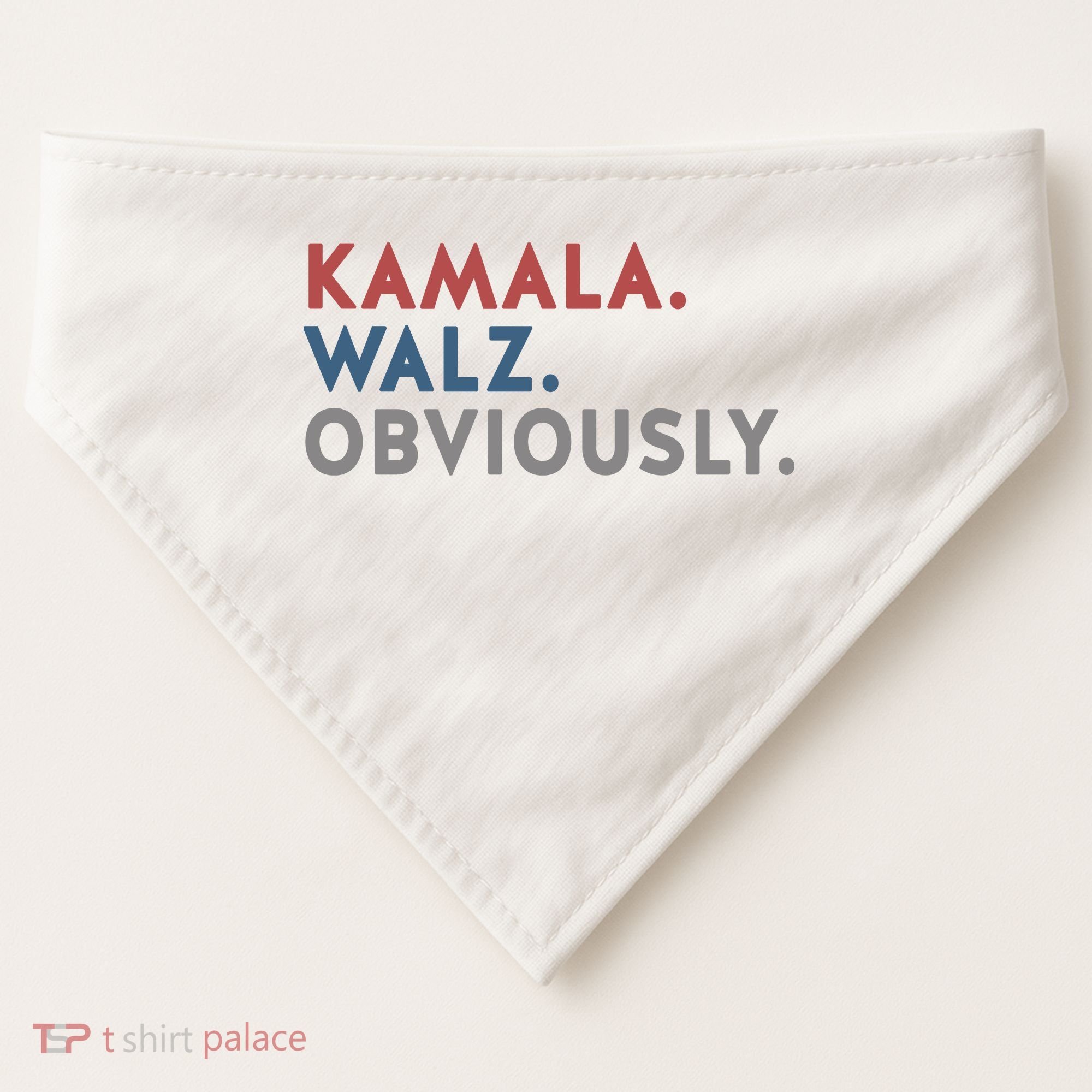 Kamala Harris Tim Walz Obviously 2024 Election USA-Made Doggie Bandana