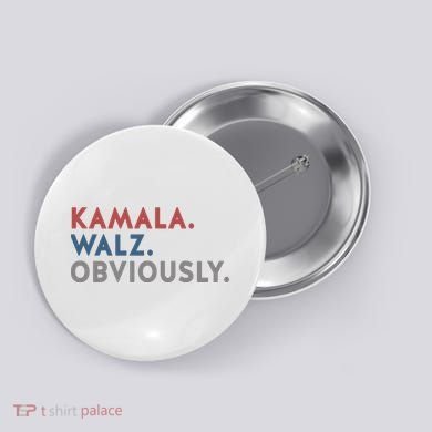 Kamala Harris Tim Walz Obviously 2024 Election Button