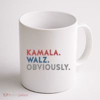 Kamala Harris Tim Walz Obviously 2024 Election Coffee Mug thumb 1