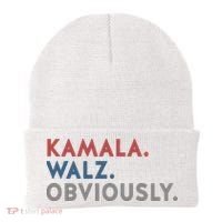 Kamala Harris Tim Walz Obviously 2024 Election Beanie thumb 0