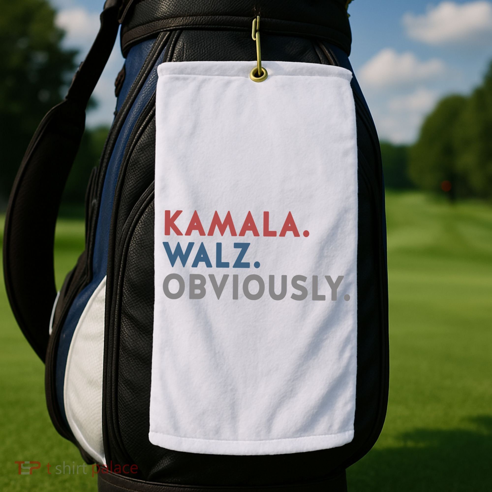 Kamala Harris Tim Walz Obviously 2024 Election Golf Towel