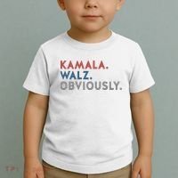 Kamala Harris Tim Walz Obviously 2024 Election Toddler T-Shirt thumb 2