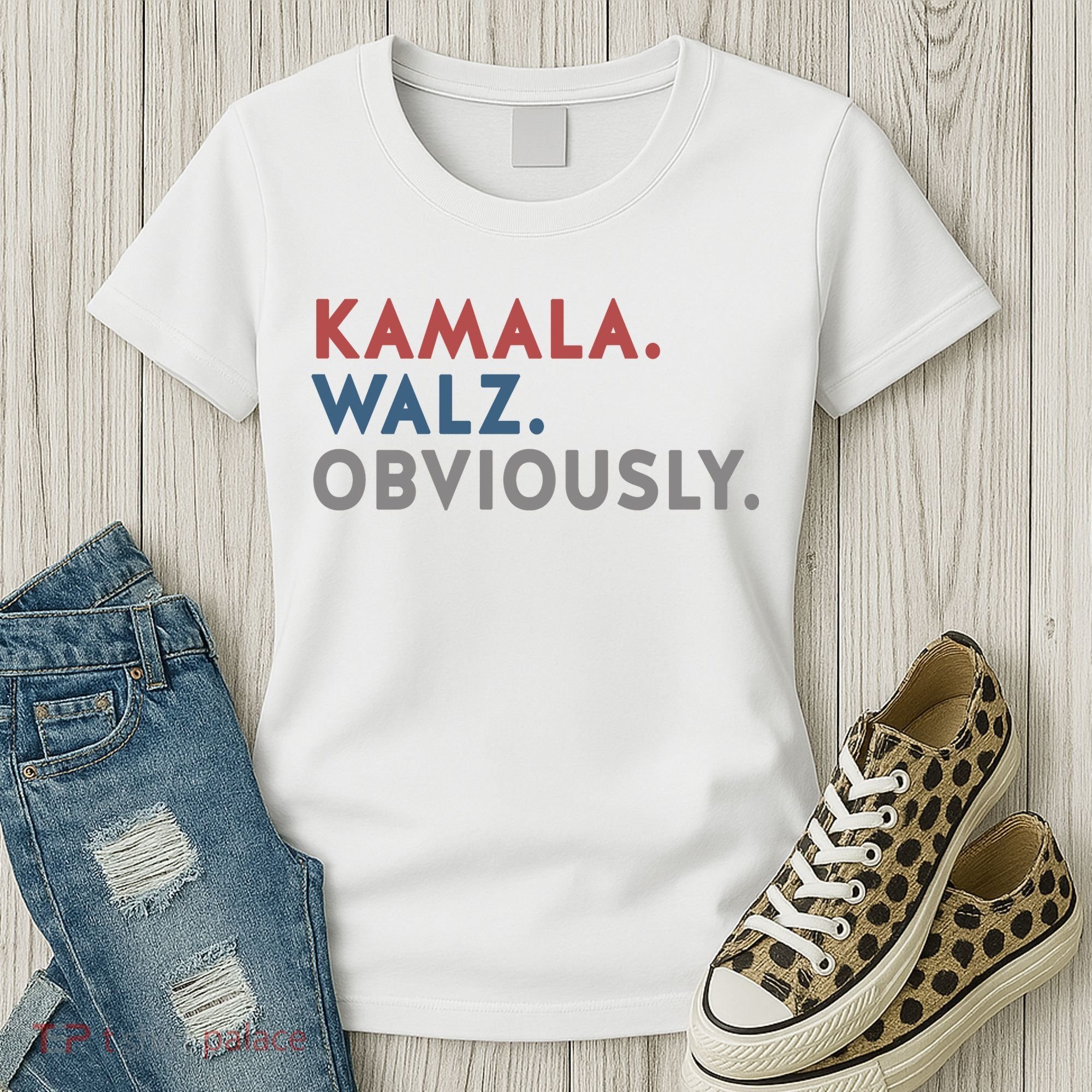 Kamala Harris Tim Walz Obviously 2024 Election Women's T-Shirt