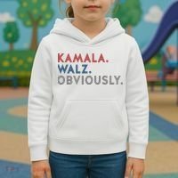 Kamala Harris Tim Walz Obviously 2024 Election Kids Hoodie thumb 3