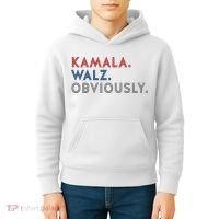 Kamala Harris Tim Walz Obviously 2024 Election Kids Hoodie thumb 4