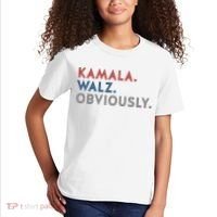 Kamala Harris Tim Walz Obviously 2024 Election Kids T-Shirt thumb 2