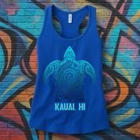 Kauai Hawaii Tribal Sea Turtle Hawaiian Surfer Scuba Diving Gift Women's Tank Top thumb 3