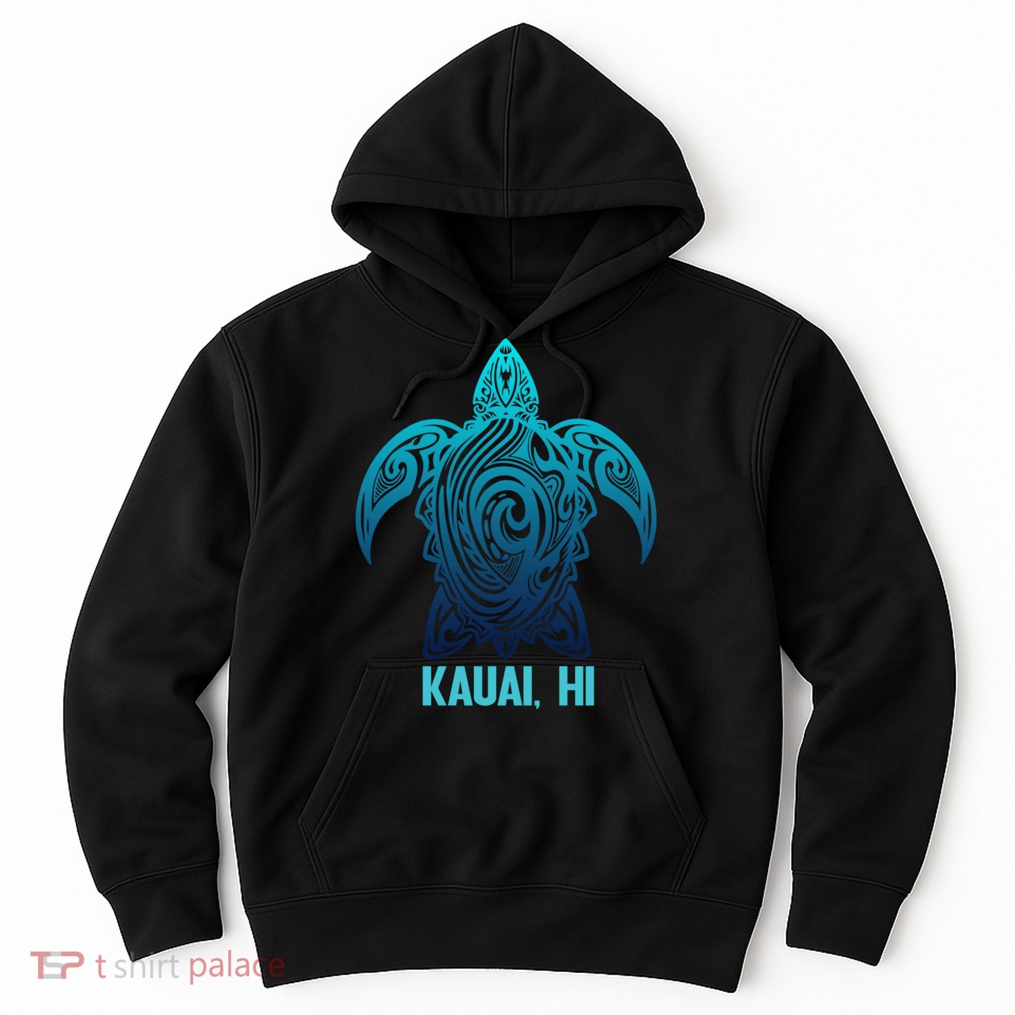 Kauai Hawaii Tribal Sea Turtle Hawaiian Surfer Scuba Diving Hoodie
