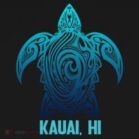 Kauai Hawaii Tribal Sea Turtle Hawaiian Surfer Scuba Diving Button thumb 1