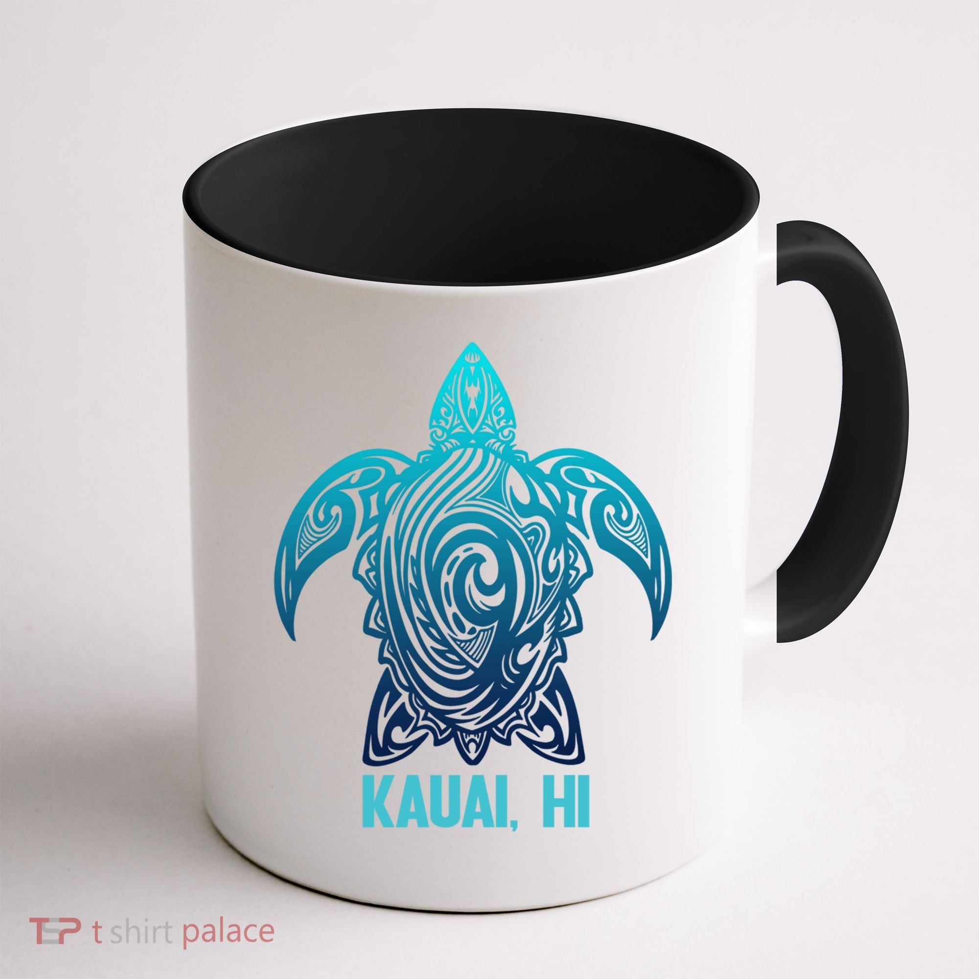 Kauai Hawaii Tribal Sea Turtle Hawaiian Surfer Scuba Diving Coffee Mug