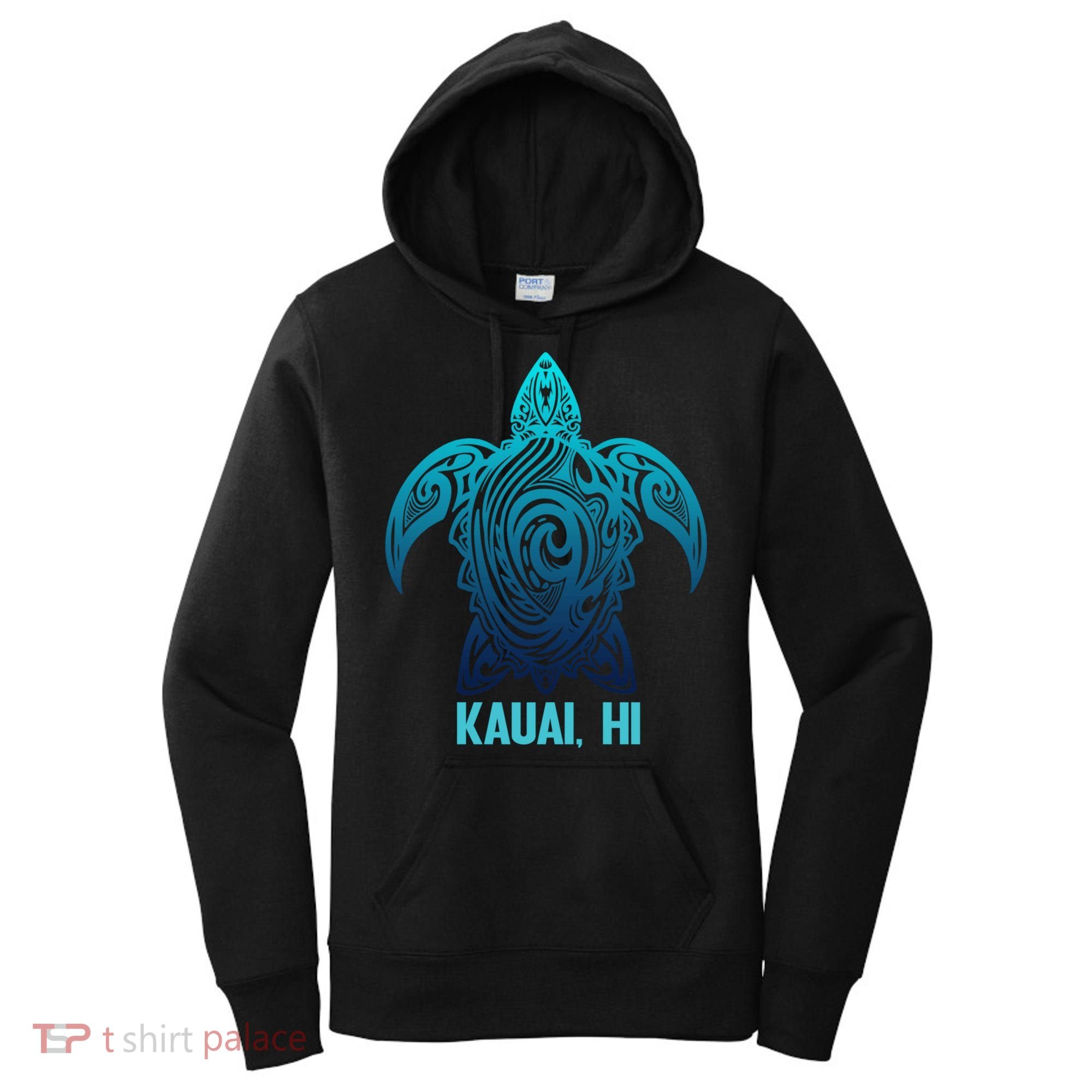 Kauai Hawaii Tribal Sea Turtle Hawaiian Surfer Scuba Diving Women's Hoodie