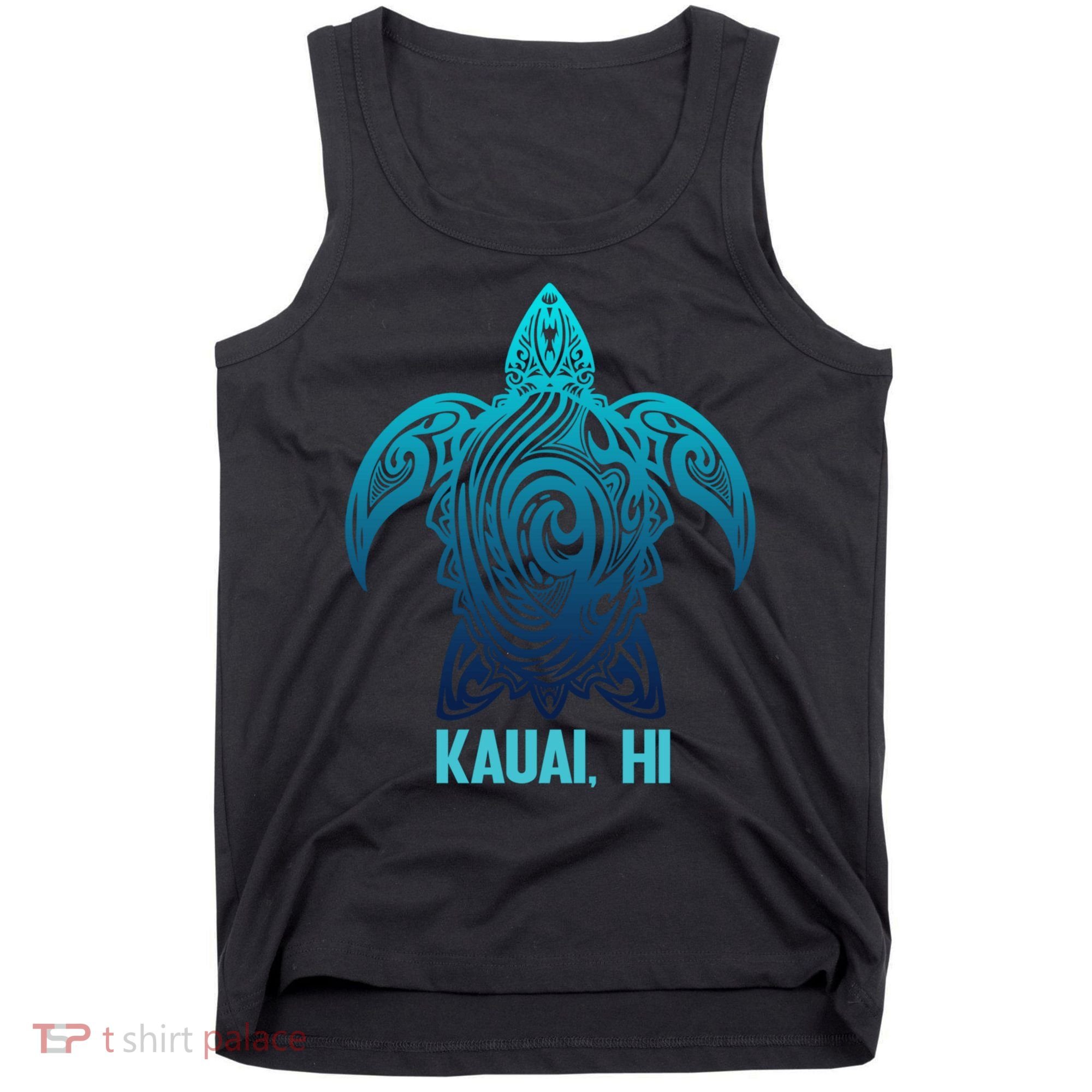 Kauai Hawaii Tribal Sea Turtle Hawaiian Surfer Scuba Diving Tank Top