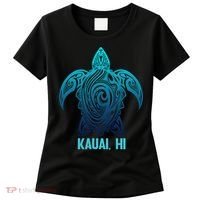 Kauai Hawaii Tribal Sea Turtle Hawaiian Surfer Scuba Diving Women's T-Shirt thumb 0