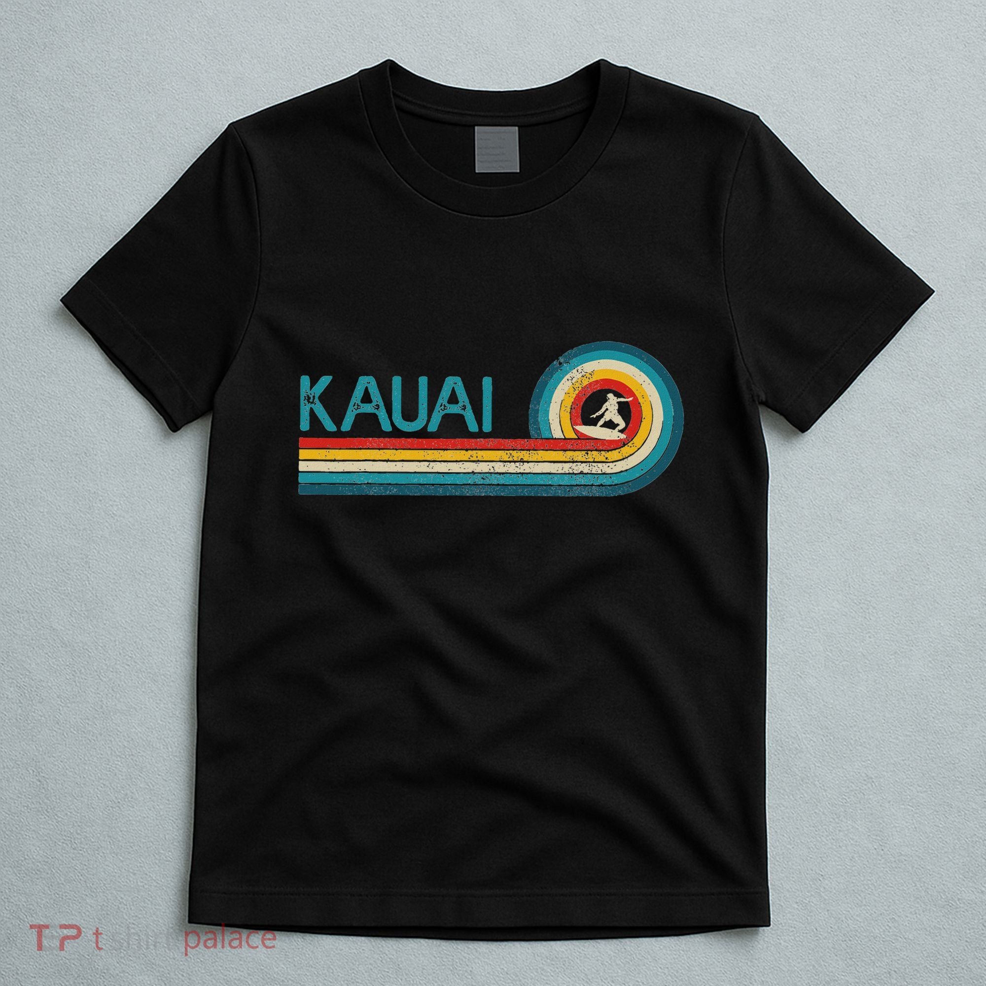 Kauai Hawaii Vintage Surfer Souvenir Surf T-Shirt