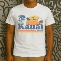 Kauai Hawaii Vintage Beach Summer Surfing 70s Retro Hawaiian T-Shirt thumb 3