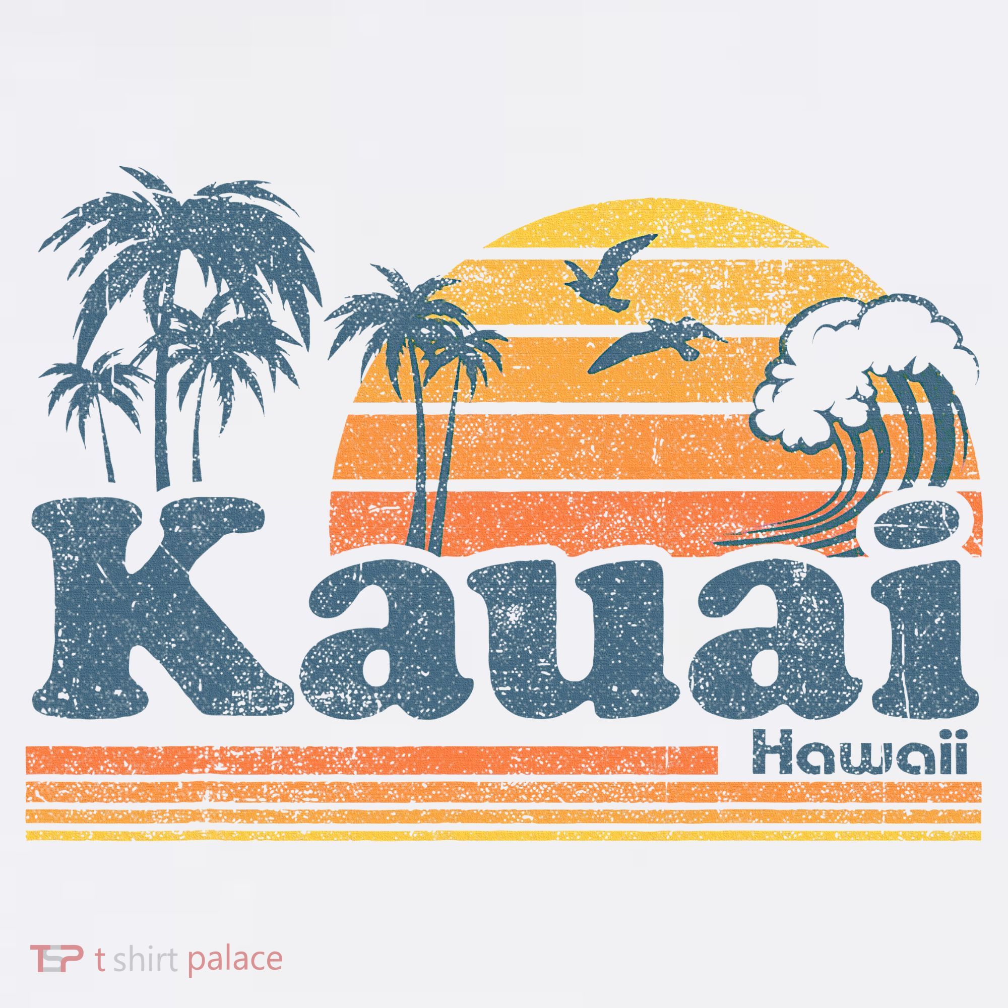 Kauai Hawaii Vintage Beach Summer Surfing 70s Retro Hawaiian T-Shirt