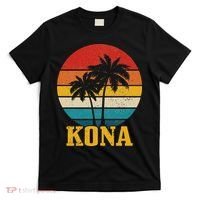 Kona Hawaii Vintage Palm Trees Surfing Surfer Hawaiian T-Shirt thumb 0