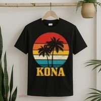Kona Hawaii Vintage Palm Trees Surfing Surfer Hawaiian T-Shirt thumb 2