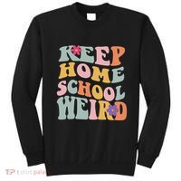 Keep Homeschool Weird Funny Homeschool Mom Retro Groovy Sweatshirt thumb 0