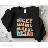 Keep Homeschool Weird Funny Homeschool Mom Retro Groovy Sweatshirt thumb 2