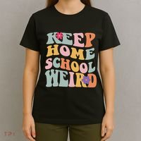 Keep Homeschool Weird Funny Homeschool Mom Retro Groovy T-Shirt thumb 4