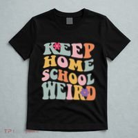 Keep Homeschool Weird Funny Homeschool Mom Retro Groovy T-Shirt thumb 5