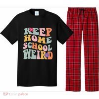Keep Homeschool Weird Funny Homeschool Mom Retro Groovy Pajama Set thumb 0